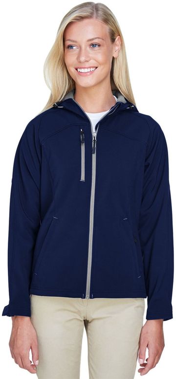 North End Ladies' Prospect Two-Layer Fleece Bonded Soft Shell Hooded Jacket